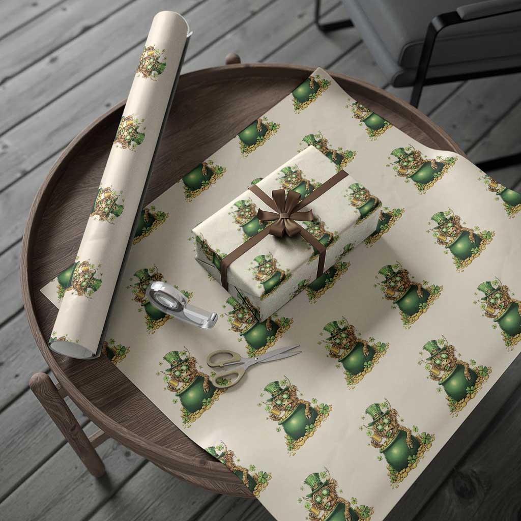 Funny Highland Cow St Patricks Day Wrapping Paper Roll Farm Lover Gift TS12 Beige Print Your Wear