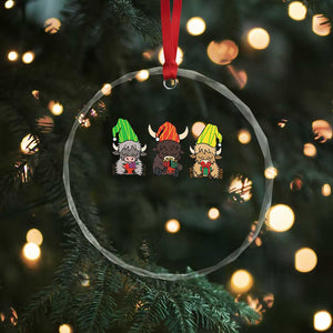 Funny Highland Cow With Kinara And Presents Cultural Pride Gift Crystal Glass Ornament TS12 Print Your Wear