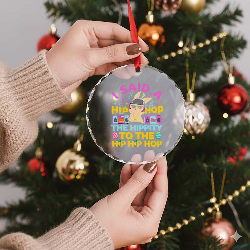 Funny Hip Hop Hippity Easter Bunny Crystal Glass Ornament TS10 Print Your Wear