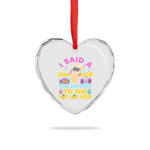 Funny Hip Hop Hippity Easter Bunny Heart Crystal Glass Ornament TS10 Print Your Wear