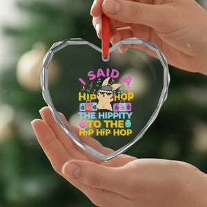 Funny Hip Hop Hippity Easter Bunny Heart Crystal Glass Ornament TS10 Print Your Wear