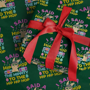 Funny Hip Hop Hippity Easter Bunny Wrapping Paper Roll TS10 Green Print Your Wear