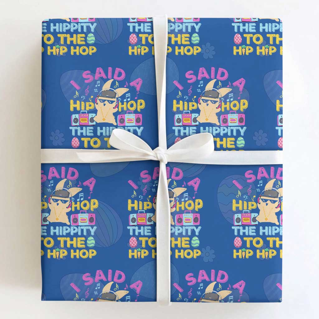 Funny Hip Hop Hippity Easter Bunny Wrapping Paper Roll TS10 Royal Blue Print Your Wear