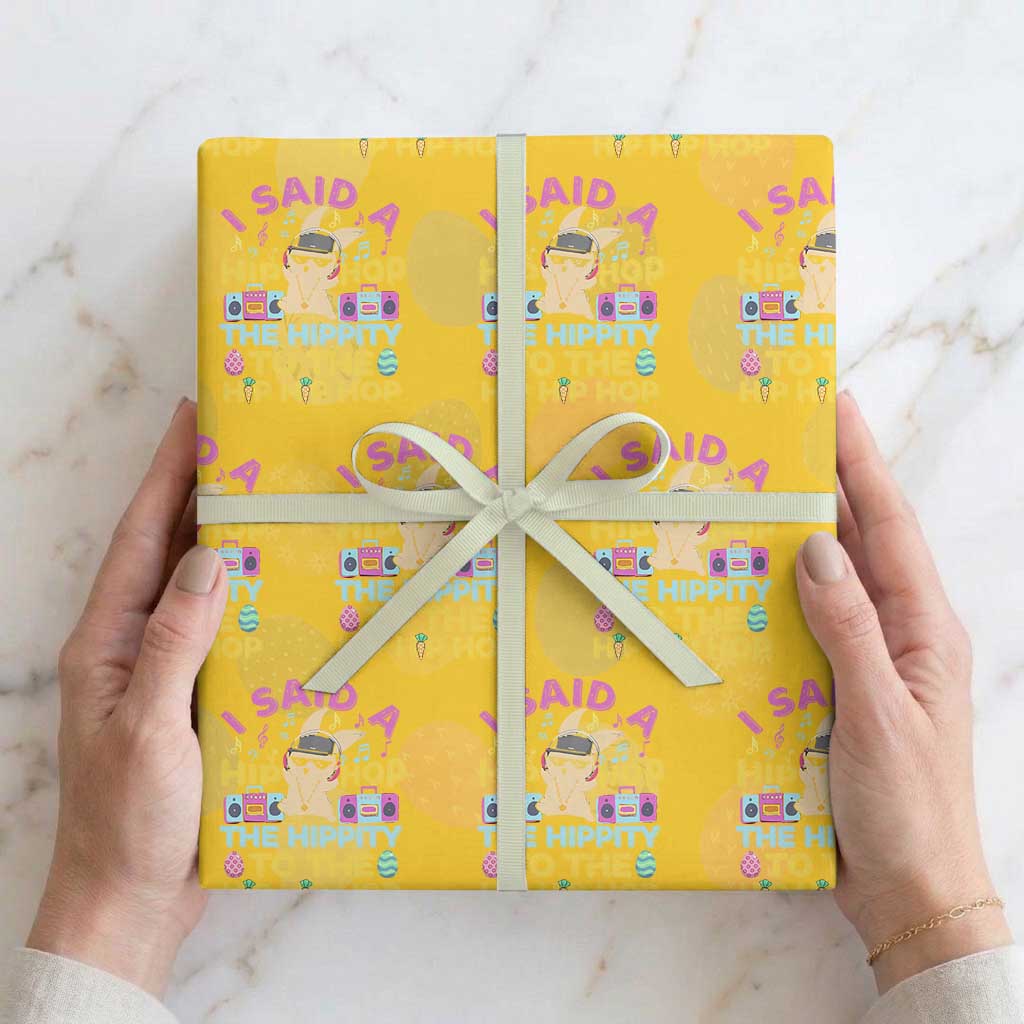 Funny Hip Hop Hippity Easter Bunny Wrapping Paper Roll TS10 Yellow Print Your Wear