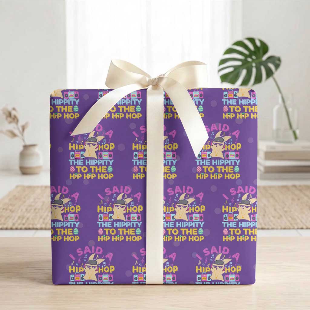 Funny Hip Hop Hippity Easter Bunny Wrapping Paper Roll TS10 Purple Print Your Wear