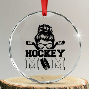 Funny Hockey Mom Quote Crystal Glass Ornament Gift For Hockey Lovers TS12 Transparent Glass 3'' Circle Print Your Wear