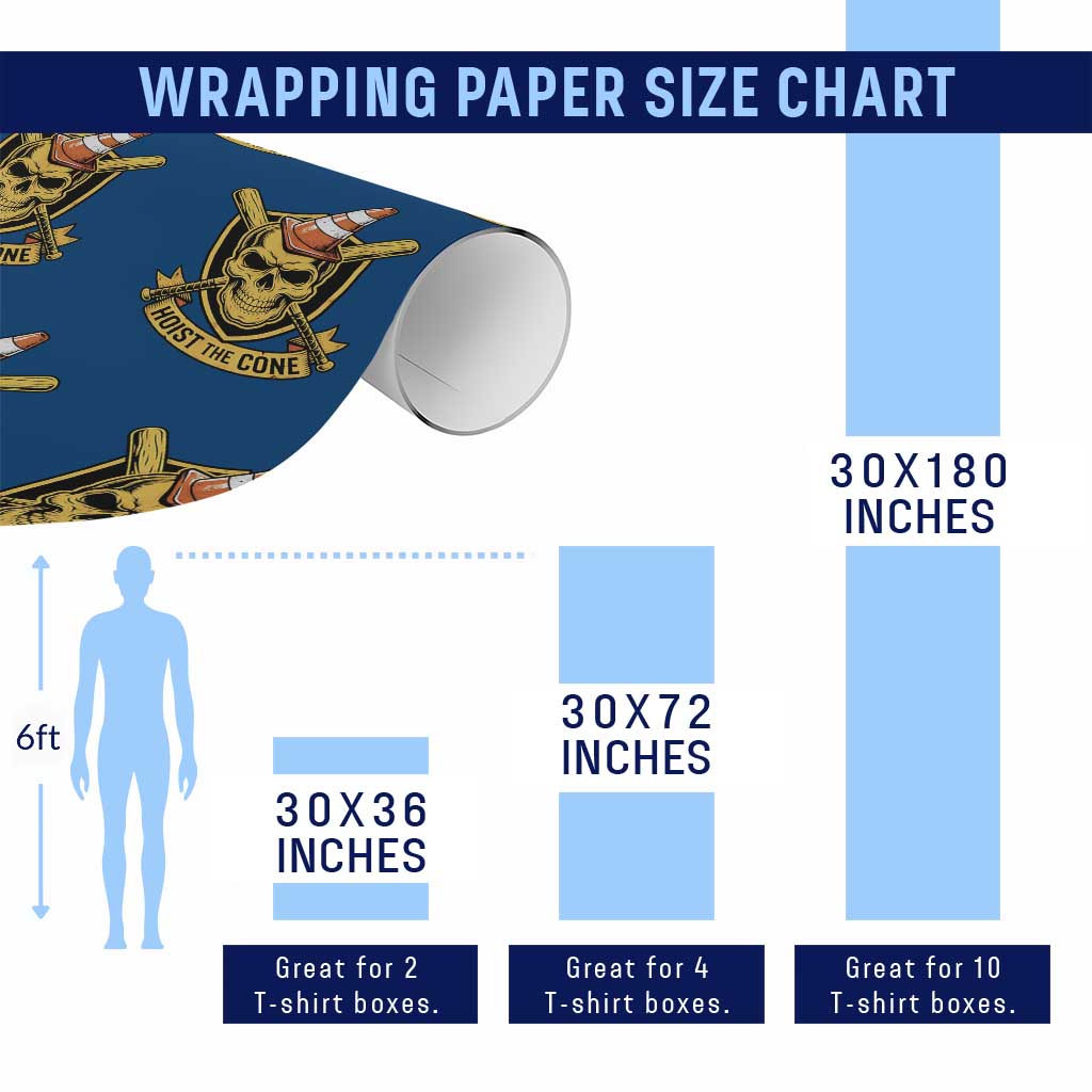 Funny Hoist The Cone Skull Wrapping Paper Roll IYKYK Meme Gritty Victory Celebration Sports Fan TS02 Print Your Wear