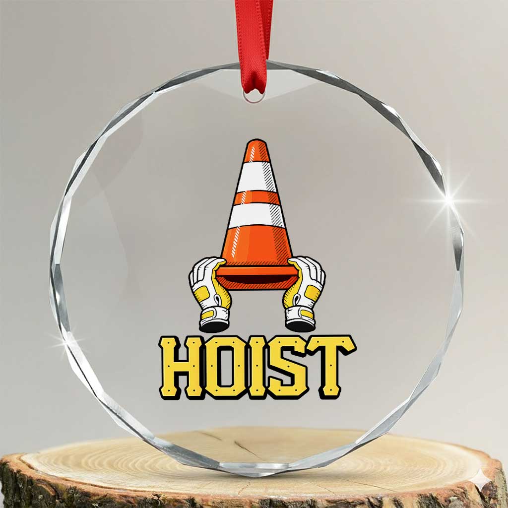 Funny Hoist The Cone Trophy Crystal Glass Ornament IYKYK Meme Sports Fan Victory Celebration TS02 Transparent Glass 3'' Circle Print Your Wear