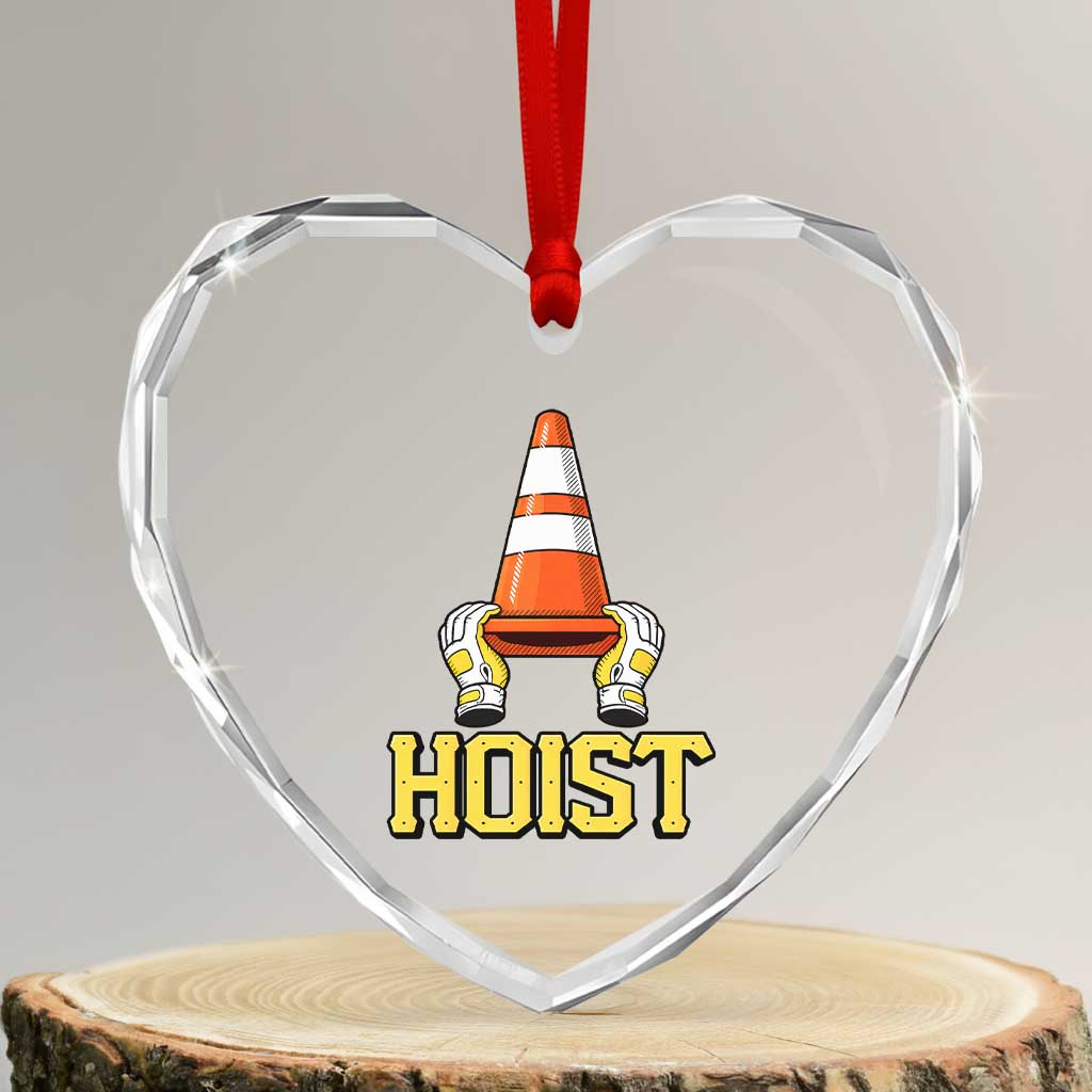 Funny Hoist The Cone Trophy Heart Crystal Glass Ornament IYKYK Meme Sports Fan Victory Celebration TS02 Transparent Glass 3'' Heart Print Your Wear