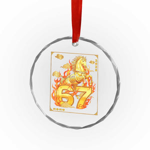 Funny Horse Six Seven Meme Crystal Glass Ornament Happy Lunar New Year TS12 Print Your Wear