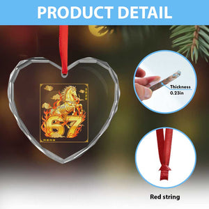 Funny Horse Six Seven Meme Heart Crystal Glass Ornament Happy Lunar New Year TS12 Print Your Wear