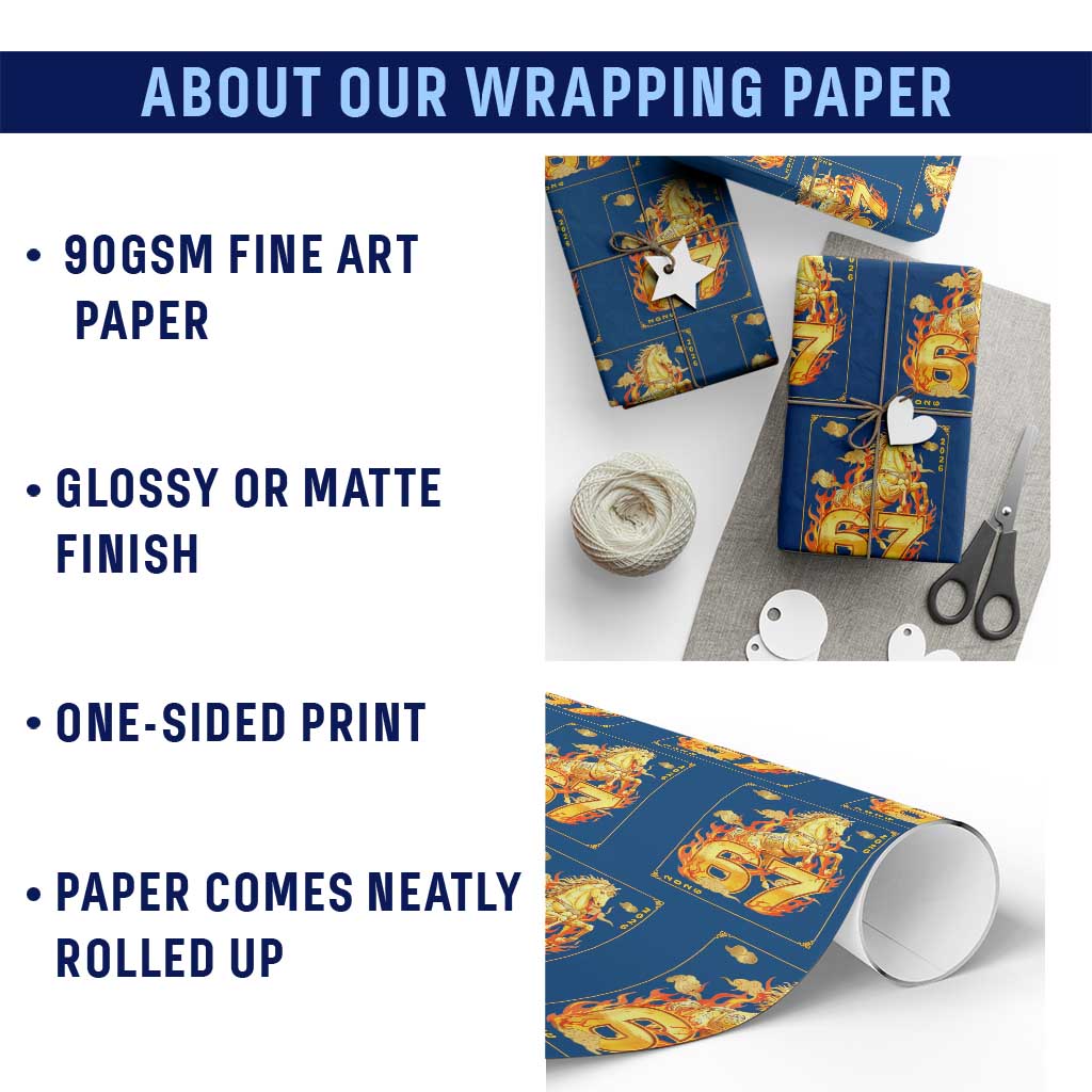 Funny Horse Six Seven Meme Wrapping Paper Roll Happy Lunar New Year TS12 Print Your Wear