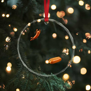 Funny Hot Dog Crystal Glass Ornament Hotdog Jumping Into Bun Sausage BBQ Grilling High Dive TS10 Print Your Wear