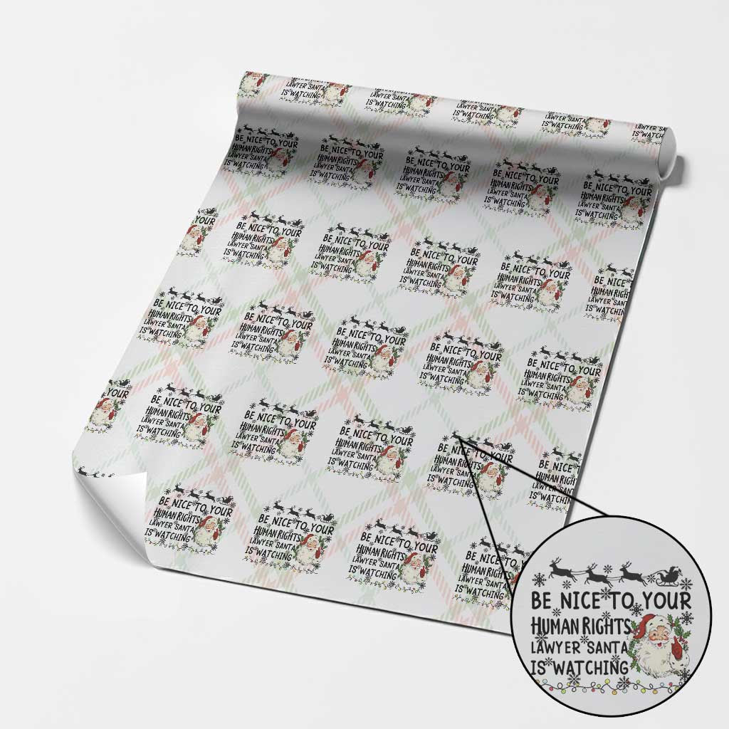 Funny Human Rights Lawyer Christmas Santa Is Watching Gift Wrapping Paper Roll TS12 Christmas Plaid Print Your Wear