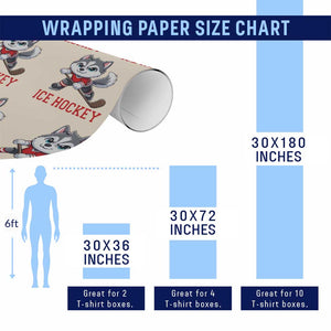 Funny Husky Playing Ice Hockey Wrapping Paper Roll Gift For Dog Lovers TS12 Print Your Wear