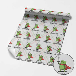 Funny Huzzah Frog Wrapping Paper Roll Im Frogtifa Knight Resist Protest TS02 Christmas Plaid Print Your Wear