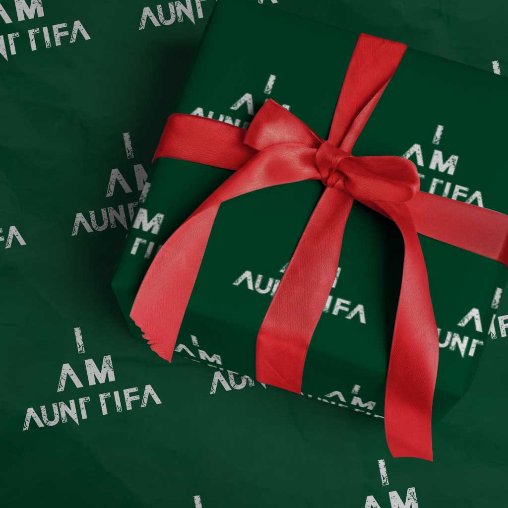 Funny I Am Aunt Tifa Wrapping Paper Roll Political Satire Fight Fascism Protest TS11 Green Print Your Wear