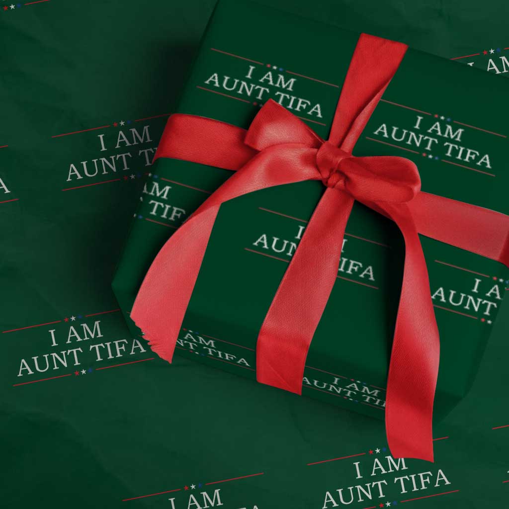 Funny I Am Aunt Tifa Wrapping Paper Roll Political Satire Stars And Stripes TS11 Green Print Your Wear