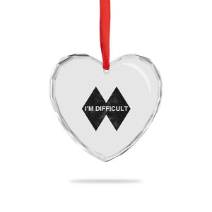 Funny I Am Difficult Double Black Diamond Ski Snowboard Heart Crystal Glass Ornament TS11 Print Your Wear