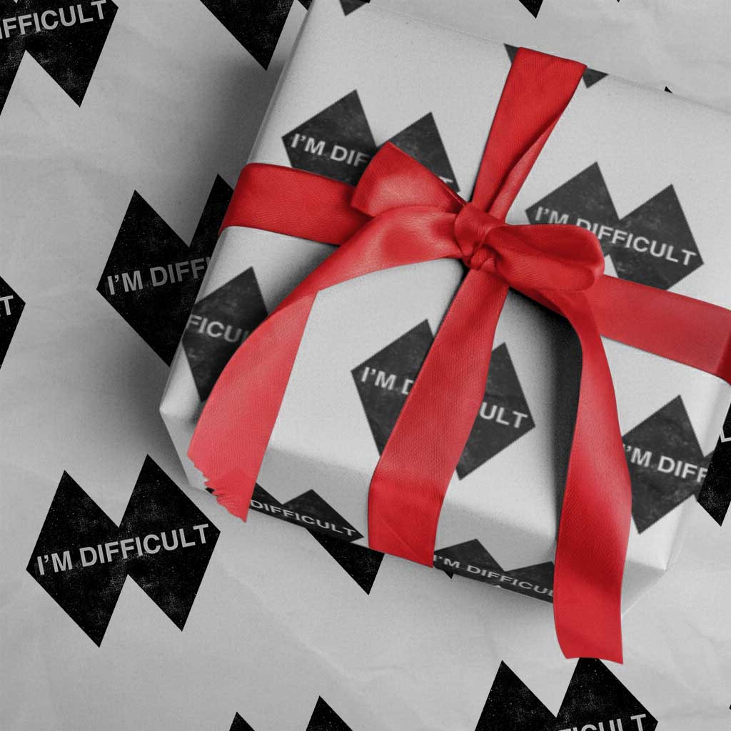 Funny I Am Difficult Double Black Diamond Ski Snowboard Wrapping Paper Roll TS11 White Print Your Wear