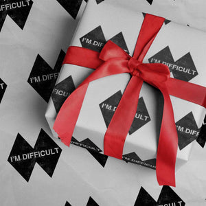 Funny I Am Difficult Double Black Diamond Ski Snowboard Wrapping Paper Roll TS11 White Print Your Wear