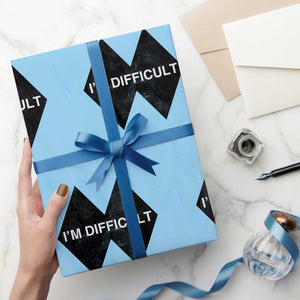 Funny I Am Difficult Double Black Diamond Ski Snowboard Wrapping Paper Roll TS11 Light Blue Print Your Wear