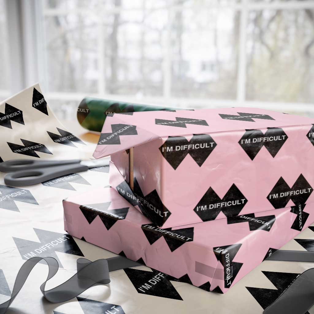 Funny I Am Difficult Double Black Diamond Ski Snowboard Wrapping Paper Roll TS11 Light Pink Print Your Wear