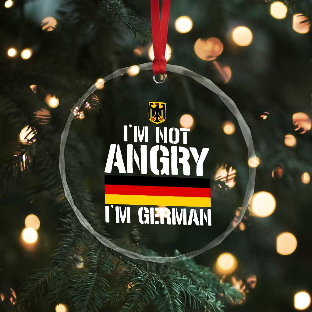 Funny I Am Not Angry I Am German Crystal Glass Ornament Germany Flag German American TS11 Print Your Wear