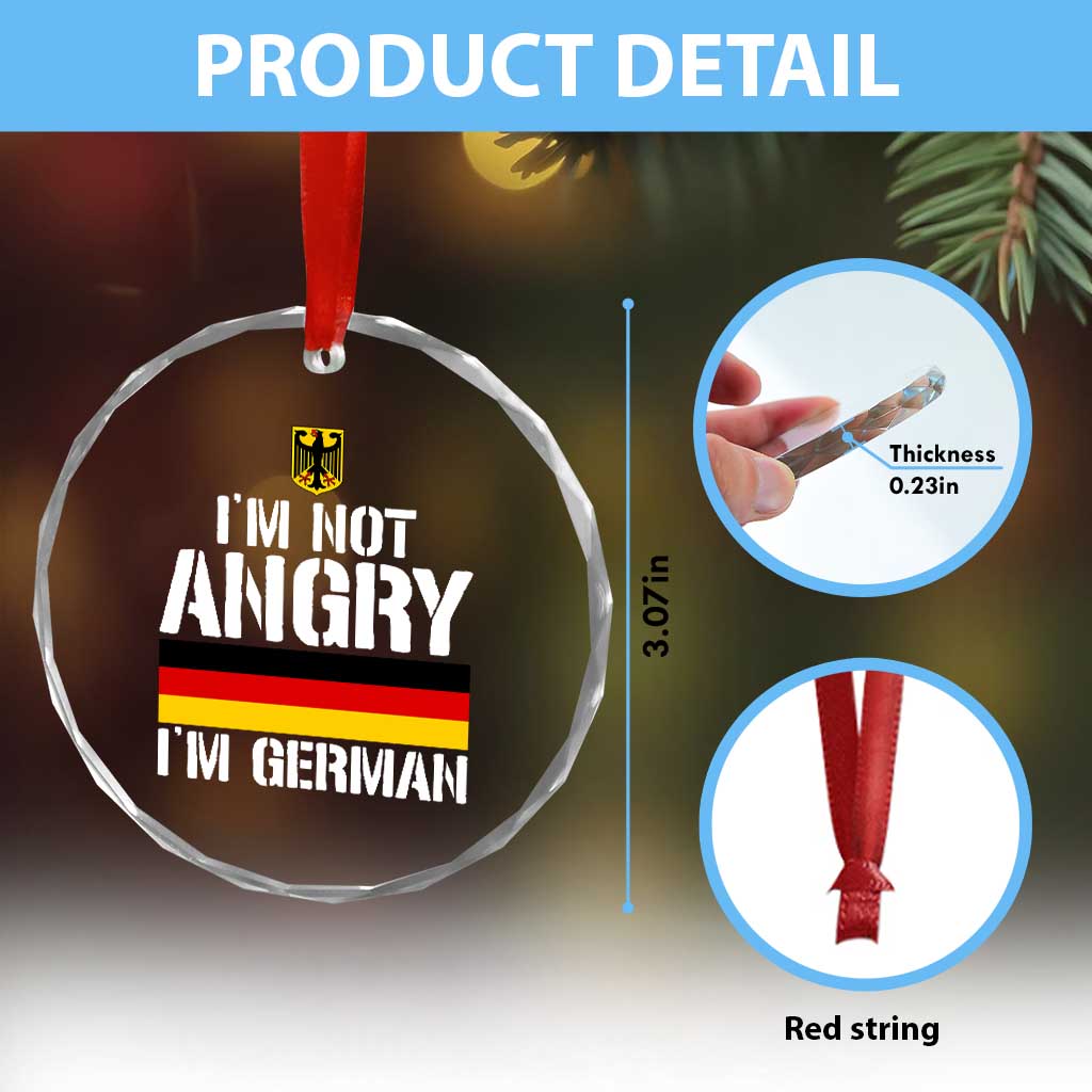 Funny I Am Not Angry I Am German Crystal Glass Ornament Germany Flag German American TS11 Print Your Wear