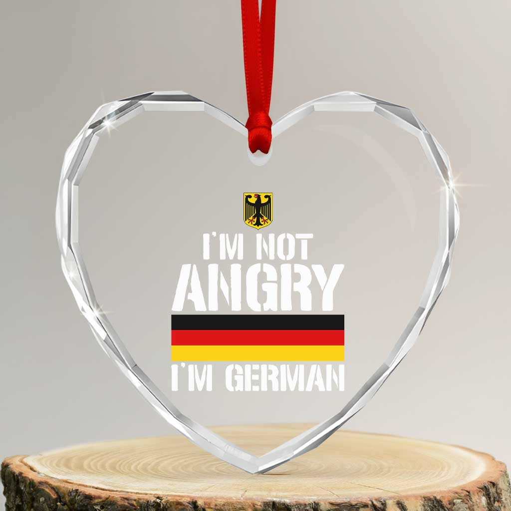 Funny I Am Not Angry I Am German Heart Crystal Glass Ornament Germany Flag German American TS11 Transparent Glass 3'' Heart Print Your Wear