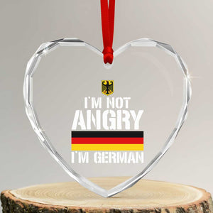 Funny I Am Not Angry I Am German Heart Crystal Glass Ornament Germany Flag German American TS11 Transparent Glass 3'' Heart Print Your Wear