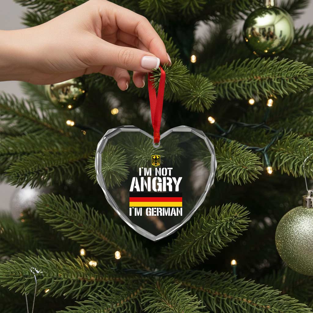 Funny I Am Not Angry I Am German Heart Crystal Glass Ornament Germany Flag German American TS11 Print Your Wear