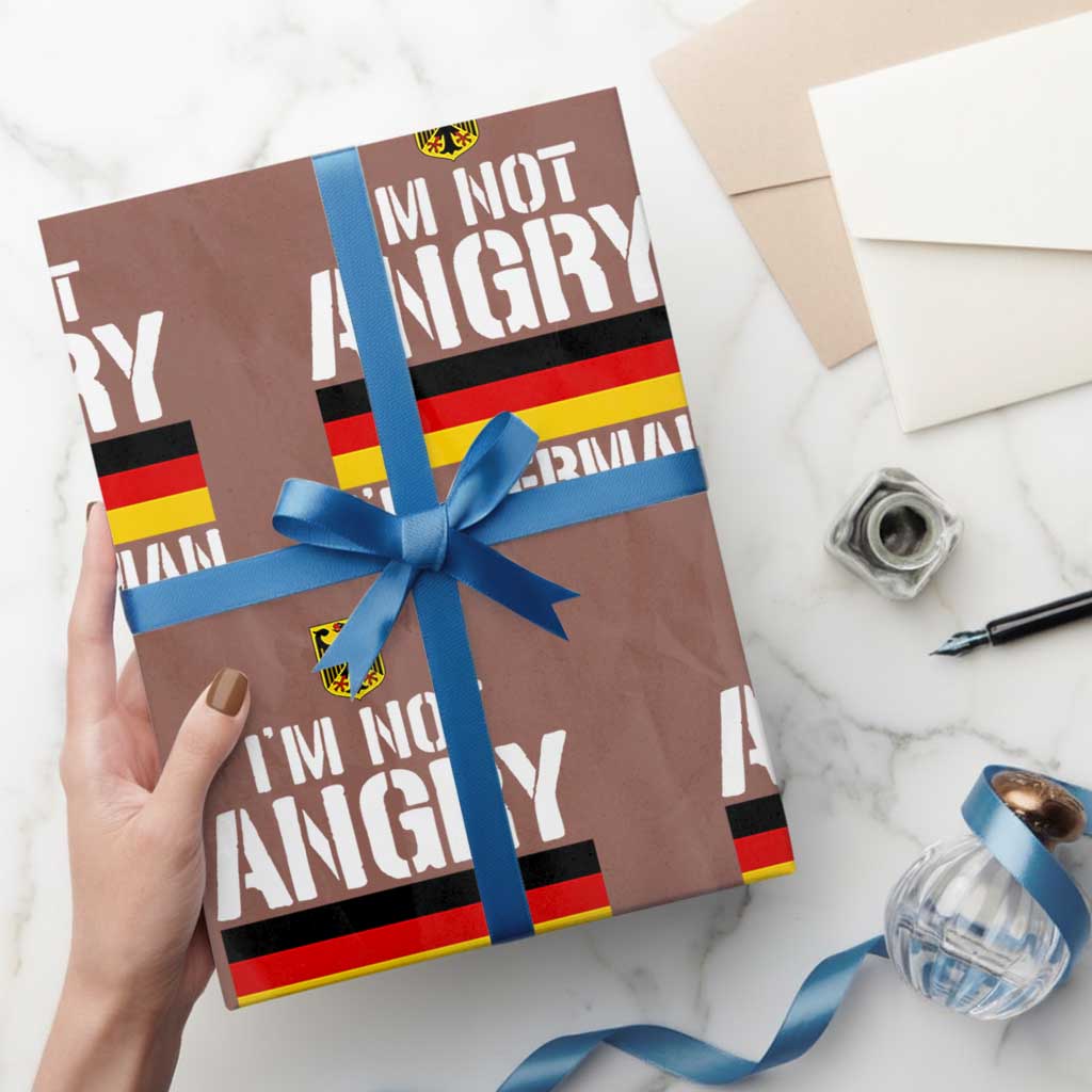 Funny I Am Not Angry I Am German Wrapping Paper Roll Germany Flag German American TS11 Mocha Print Your Wear