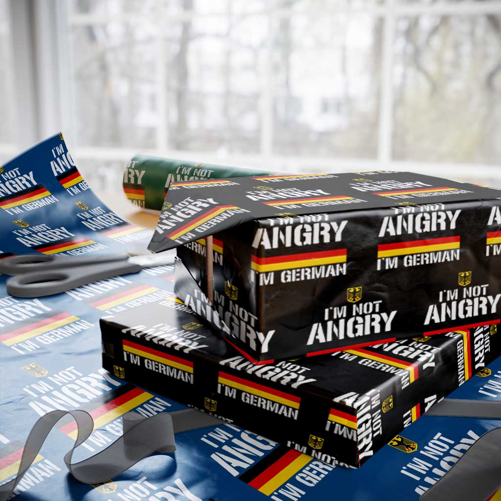 Funny I Am Not Angry I Am German Wrapping Paper Roll Germany Flag German American TS11 Black Print Your Wear