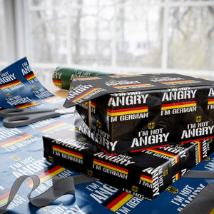 Funny I Am Not Angry I Am German Wrapping Paper Roll Germany Flag German American TS11 Black Print Your Wear