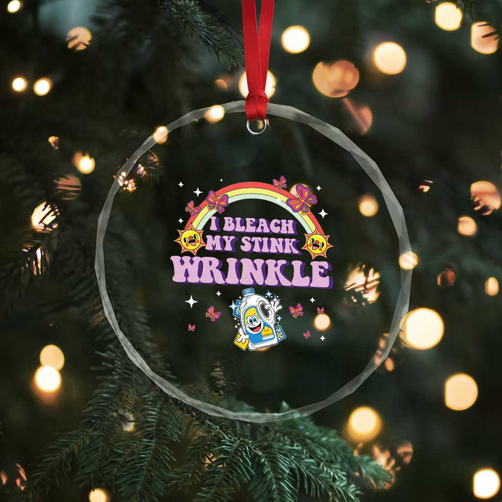 Funny I Bleach My Stink Wrinkle Crystal Glass Ornament Gag Adult Humor Rainbow Bleach Bottle TS11 Print Your Wear