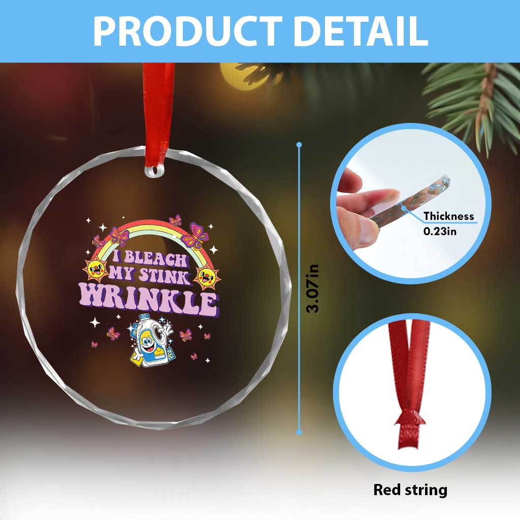 Funny I Bleach My Stink Wrinkle Crystal Glass Ornament Gag Adult Humor Rainbow Bleach Bottle TS11 Print Your Wear