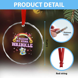 Funny I Bleach My Stink Wrinkle Crystal Glass Ornament Gag Adult Humor Rainbow Bleach Bottle TS11 Print Your Wear
