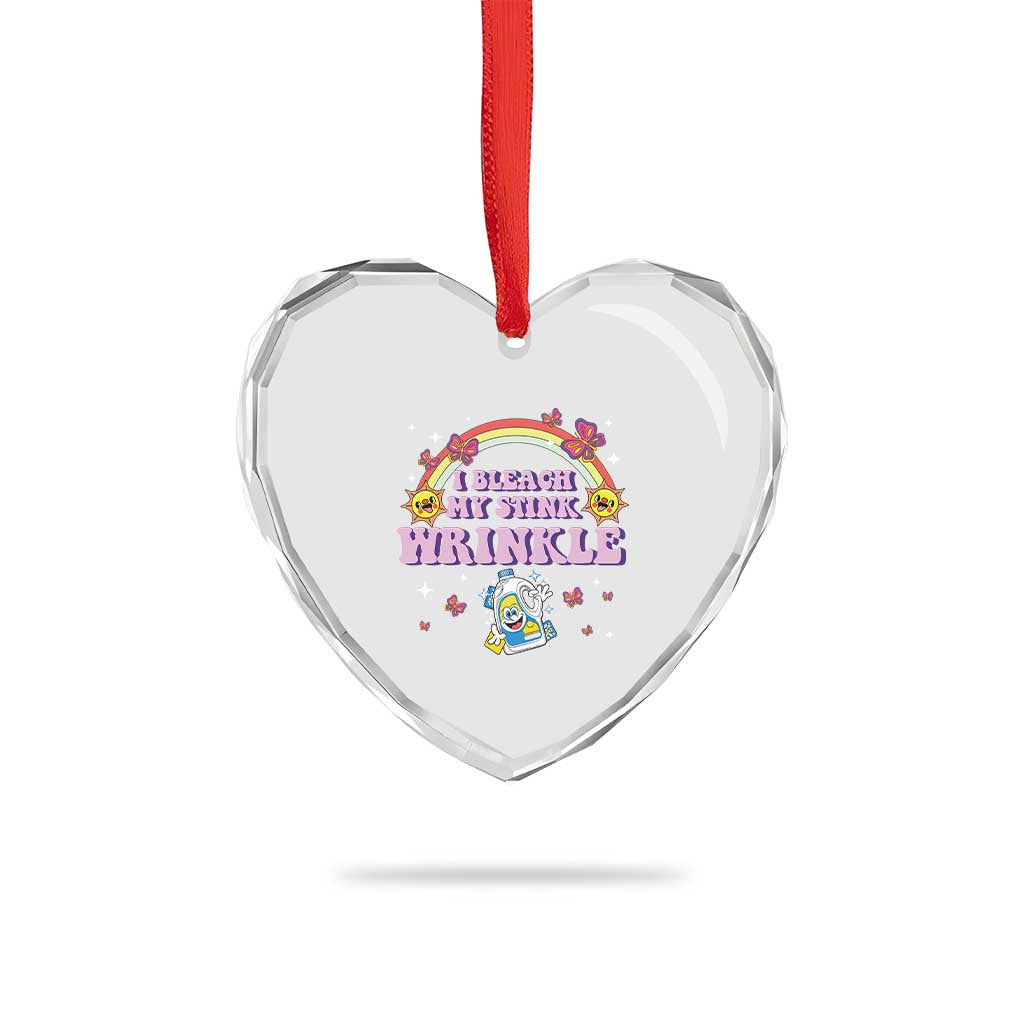 Funny I Bleach My Stink Wrinkle Heart Crystal Glass Ornament Gag Adult Humor Rainbow Bleach Bottle TS11 Print Your Wear