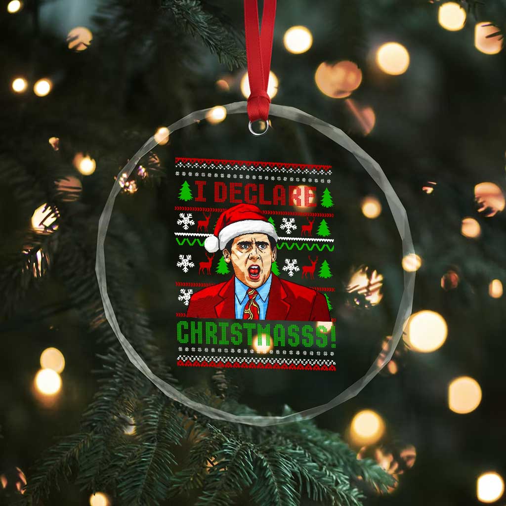 Funny I Declare Christmas Crystal Glass Ornament Funny Christmas Office Holiday Meme TS11 Print Your Wear