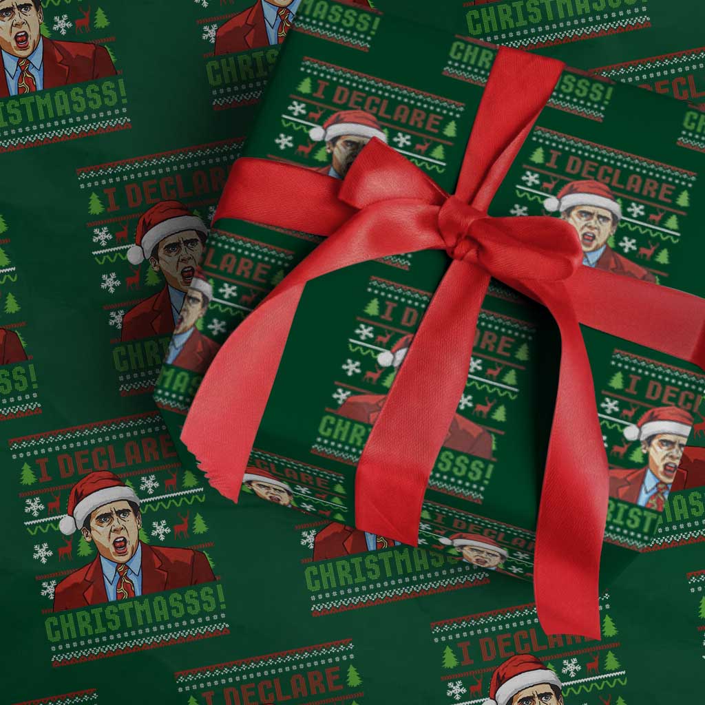 Funny I Declare Christmas Wrapping Paper Roll Funny Christmas Office Holiday Meme TS11 Green Print Your Wear