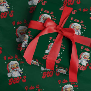 Funny I Do It For The Ho's Wrapping Paper Roll Christmas Black Naughty Santa TS11 Green Print Your Wear