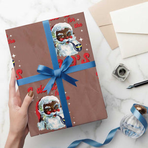 Funny I Do It For The Ho's Wrapping Paper Roll Christmas Naughty Santa TS11 Mocha Print Your Wear
