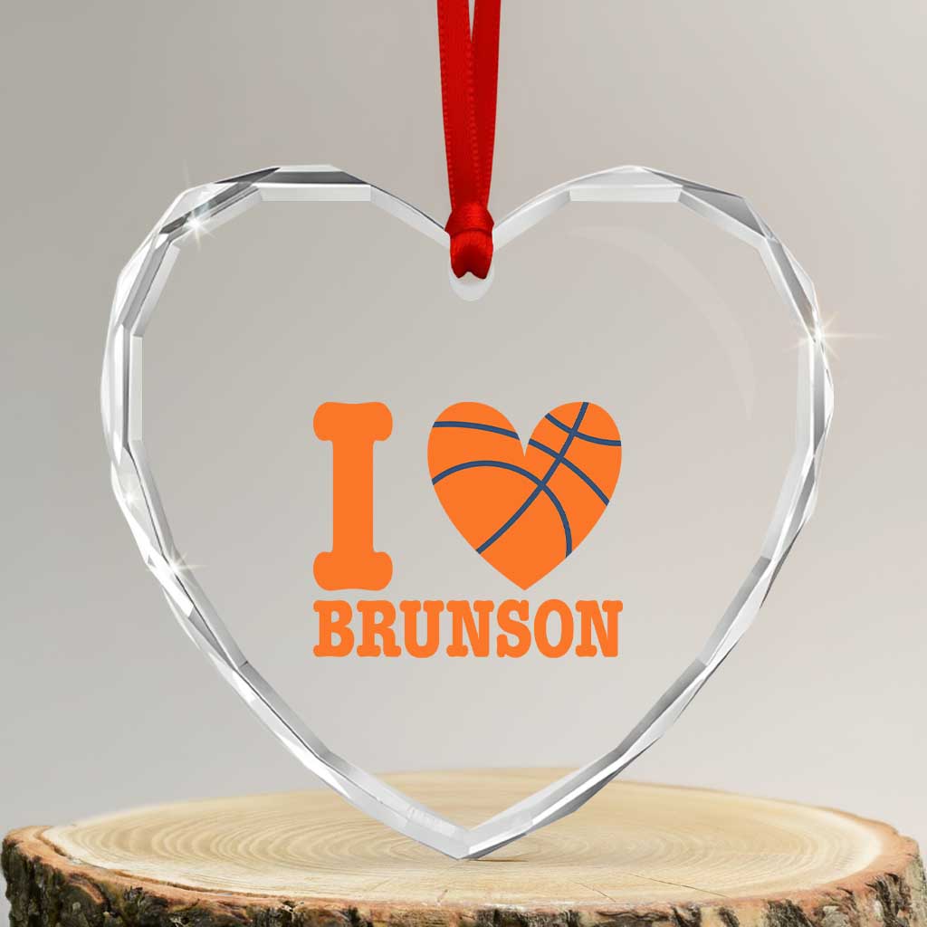 Funny I Love Brunson Name Heart Crystal Glass Ornament Hoops Fan Gift