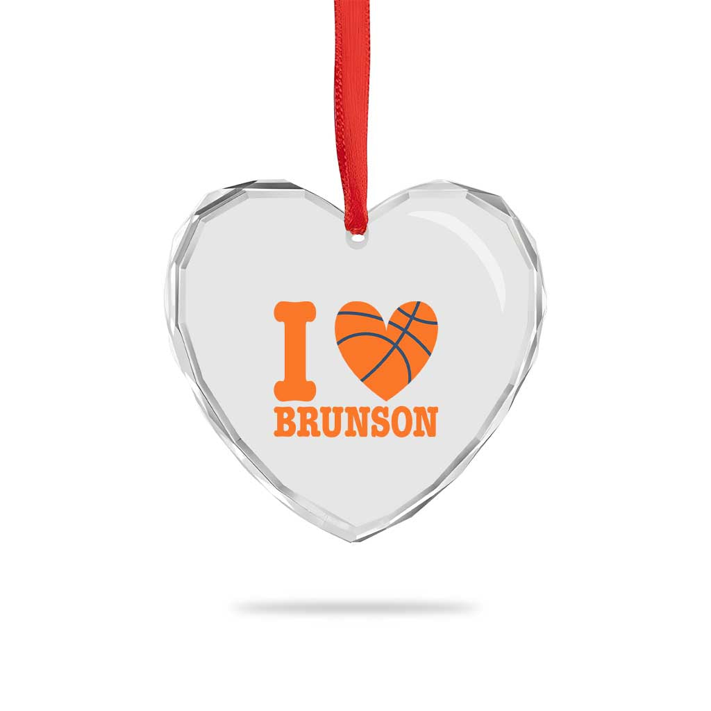 Funny I Love Brunson Name Heart Crystal Glass Ornament Hoops Fan Gift