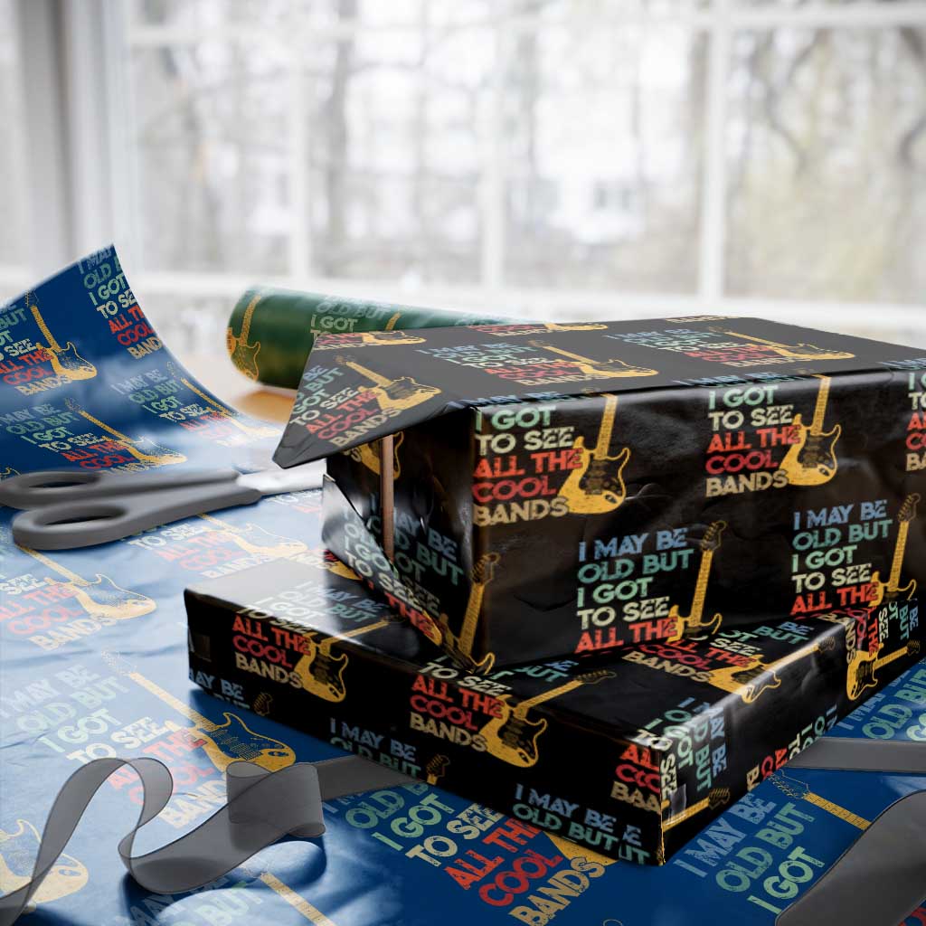 Funny I May Be Old But I Got To See All The Cool Bands Wrapping Paper Roll TS11 Black Print Your Wear