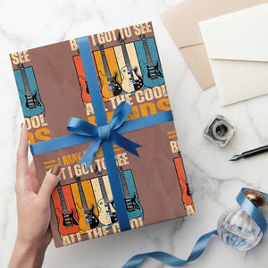 Funny I May Be Old But I Got To See All The Cool Bands Wrapping Paper Roll Guitar TS11 Mocha Print Your Wear
