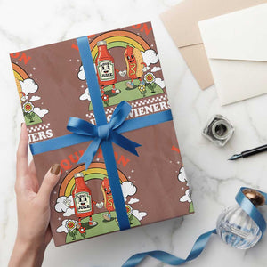 Funny I Squirt On Juicy Wieners Wrapping Paper Roll Adult Humor Dirty Gag Hot Dog Joke TS11 Mocha Print Your Wear