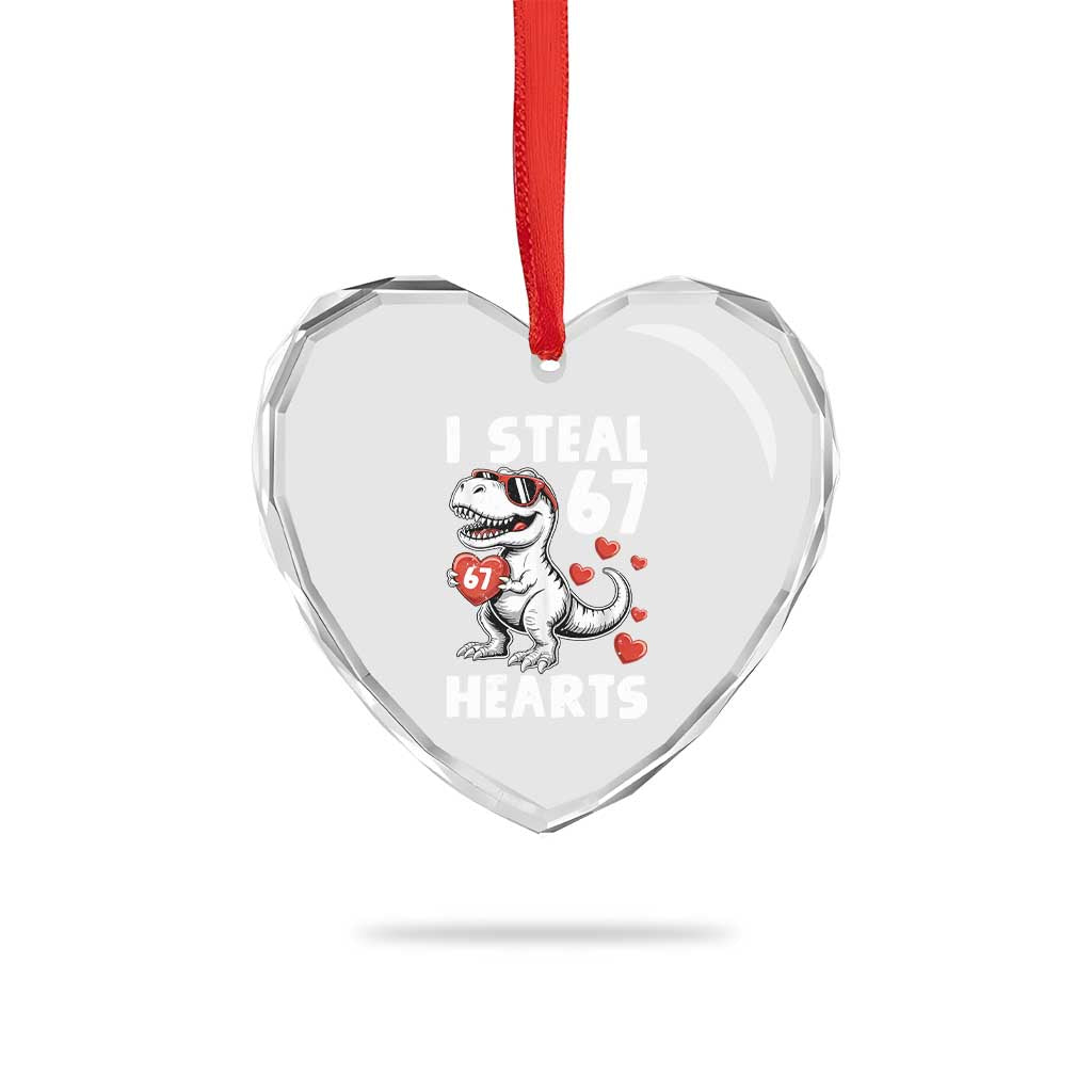 Funny I Steal 67 Hearts Valentines Day Six Seven Meme Heart Crystal Glass Ornament TS11 Print Your Wear