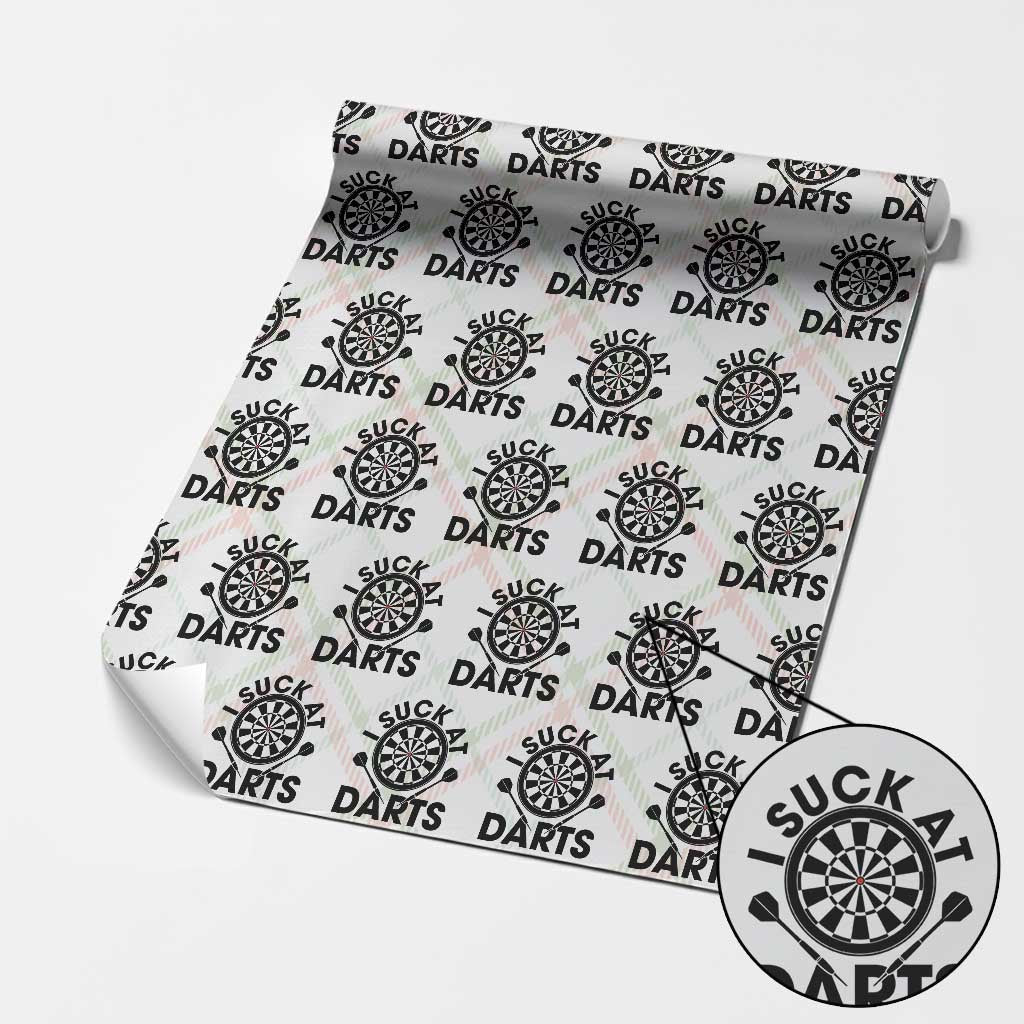 Funny I Suck At Darts Wrapping Paper Roll Darts Lover Gift For Bad Players TS12 Christmas Plaid Print Your Wear